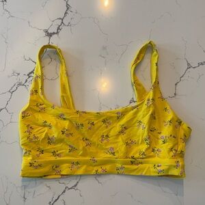 Aerie Yellow Floral Bikini Swim top